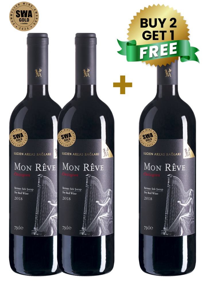 Lucien Arkas Baglari Mon Reve Okuzgozu Dry Red 75cl (Buy 2 Get 1 Free)