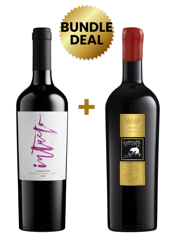 1 Btl Intacto Carmenere 75Cl + 1 Btl Tenuta L'Impostino Lupo Bianco Toscana Rosso 2013 75Cl