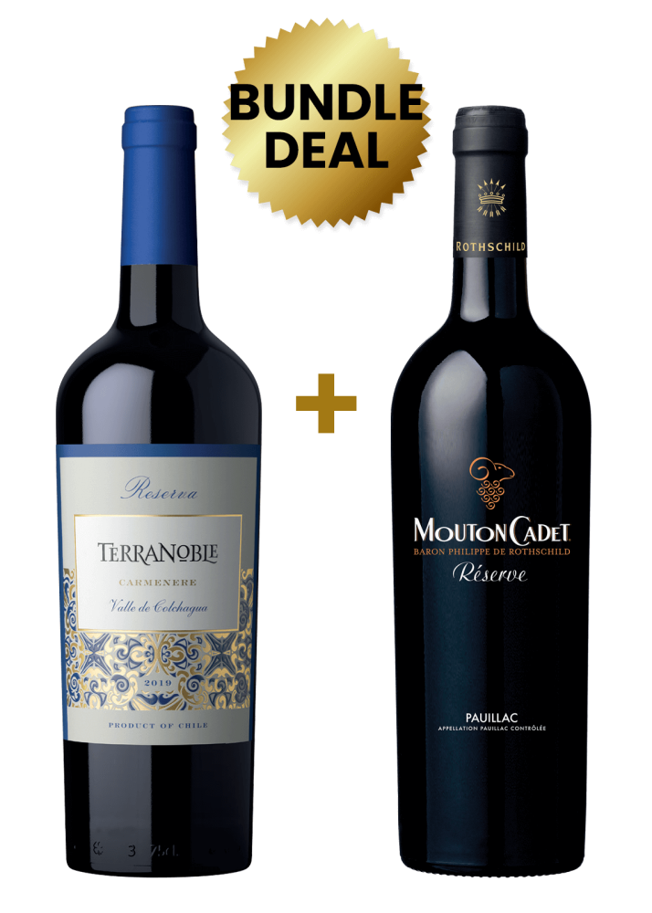 1 Btl Terranoble Reserva Carmenere 75Cl + 1 Btl Mouton Cadet Reserve Pauillac 75Cl