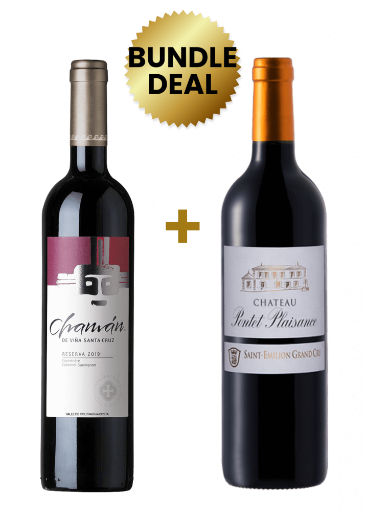 1 Btl Chaman Reserva Carmenere Cabernet Sauvignon 75Cl + 1 Btl Chateau Pontet Plaisance Saint-Emilion 75Cl