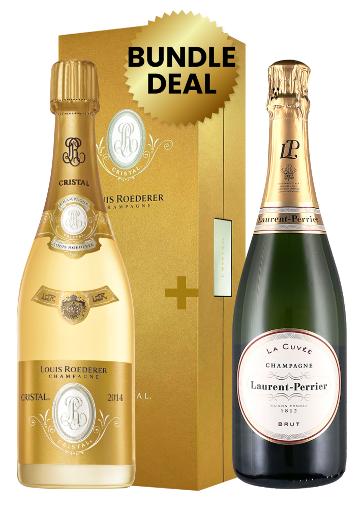 1 Btl Louis Roederer Cristal 75 Cl & Get 1 Btl Laurent Perrier La Cuvee Brut 75Cl Free