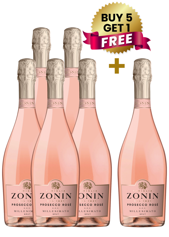 Zonin Prosecco Rose Millesimato Brut 75Cl PROMO (Buy 5 Get 1 Free)