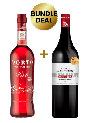 1 Btl Valdouro Rose Port 75Cl + 1 Btl Chateau La Boutignane Revelation Corbieres Terroir De Lagrasse 75Cl